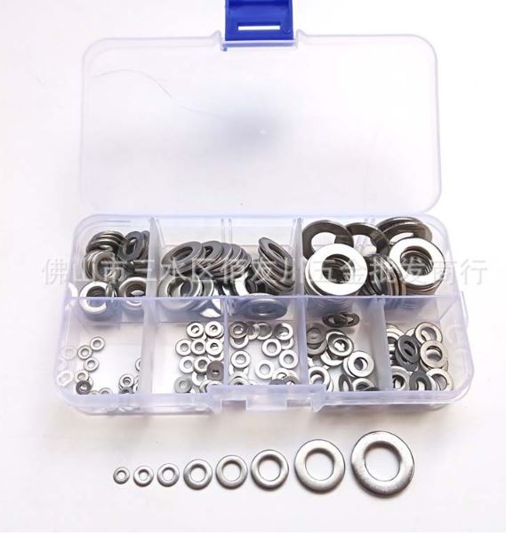 CR05 ชุดแหวนสแตนเลส แหวนรองน็อต แหวนอีแปะ 200 ชิ้น M2-M10