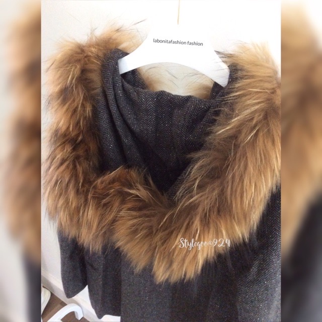 เสื้อแจ็คเก็ตมีฮู้ดขนเฟอ ผ้ากลิตเตอร์✨✨