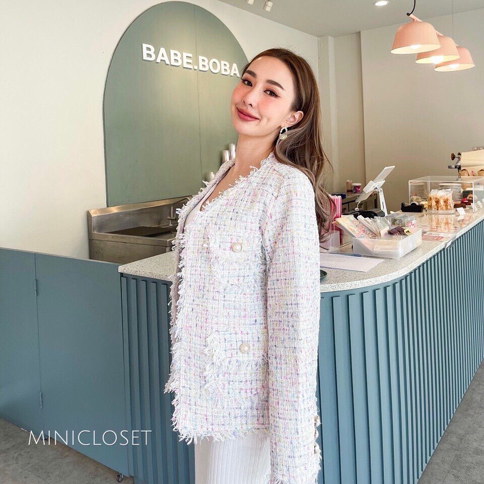 เสื้อคลุม เสื้อคลุมผ้าทวิต เรียบหรูดูแพง