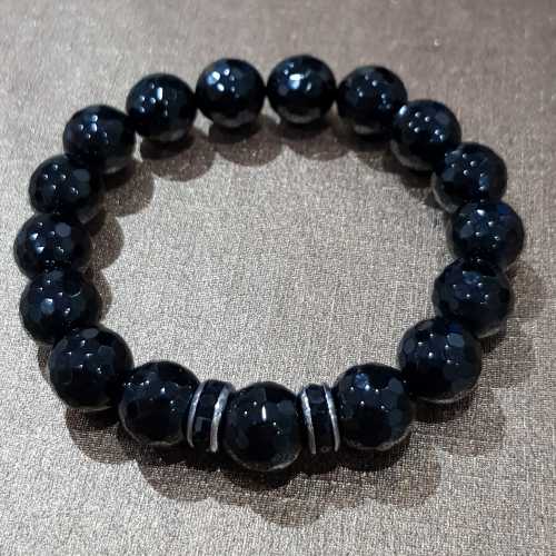 Black Onyx โอนิกซ์ดำเจียรเหลี่ยมวิ้งวิ้งประดับตัวคั่น Black CZ, Black Onyx Ice Cut with 925 Sterling Silver Black CZ ปกป้องคุ้มครอง ช่วยขจัดปัญหา ความวุ่นวายใจ