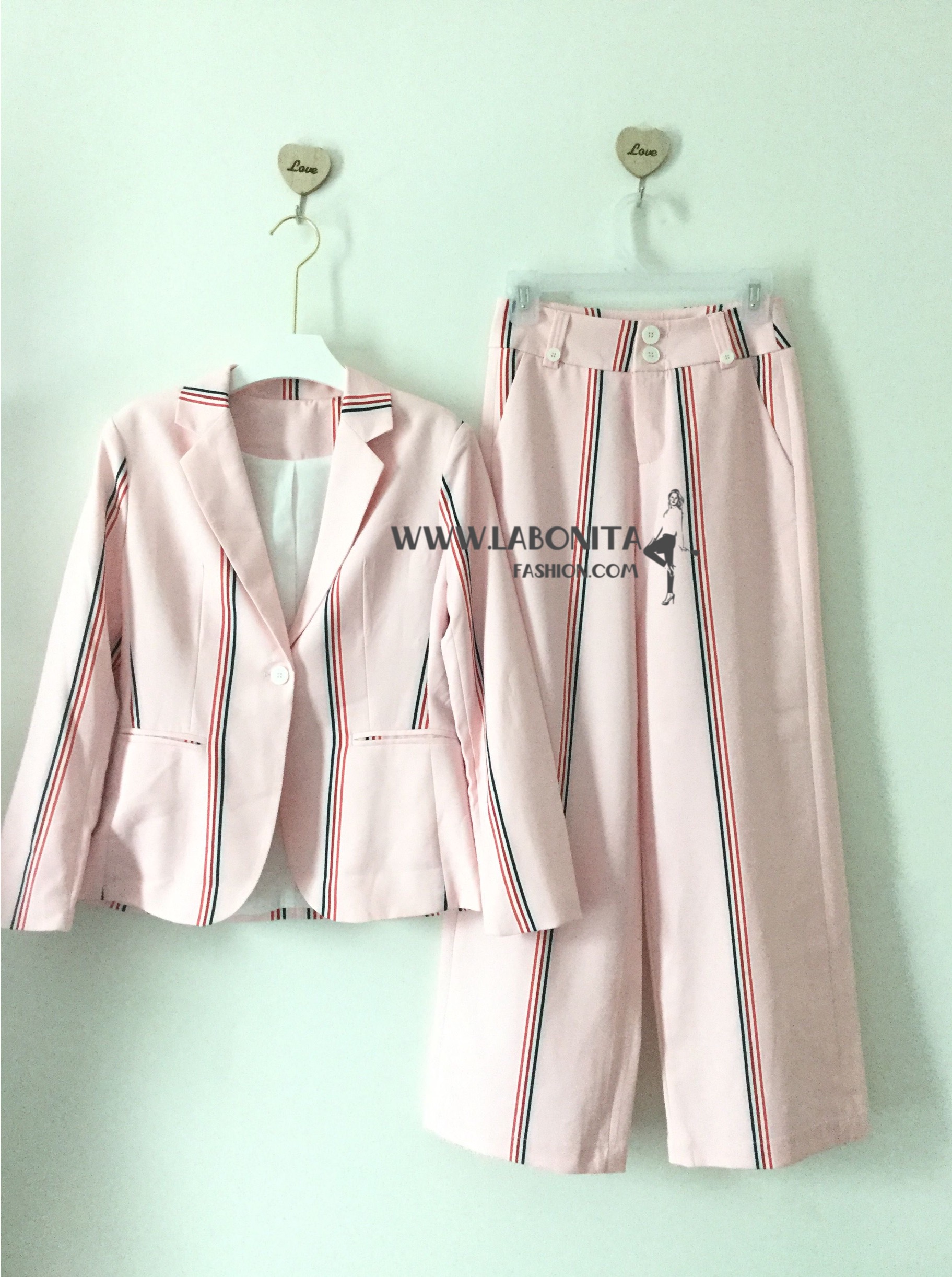 ชุดสูทผู้หญิง ชุดสูทเสื้อกางเกงขายาว สีชมพูงานสวยมากกก