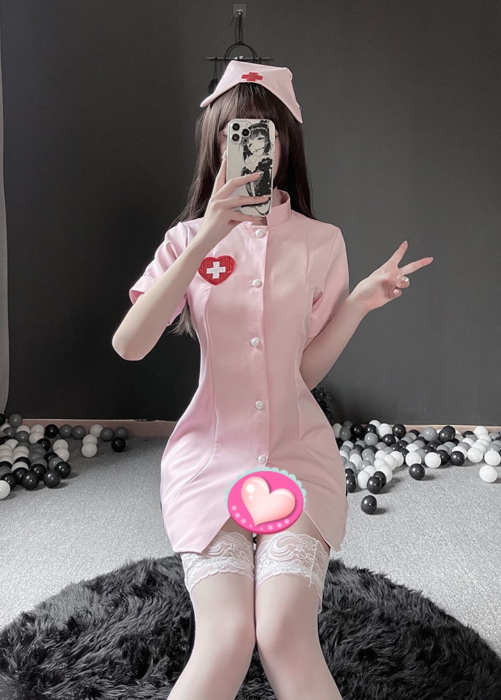 NURSE121ชุดพยาบาลสีชมพูแบบเดรส งานน่ารักๆ