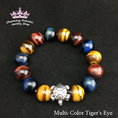 Tiger Eye 3 Color สามทหารเสือ (หินตาเสือ) ประดับเต่าเสริมมงคล แก้ปีชง พลิกฟื้นดวงชะตา แคล้วคลาดปลอดภัย Multi Color Tiger's Eyes with 925 Turtle Sterling Silver
