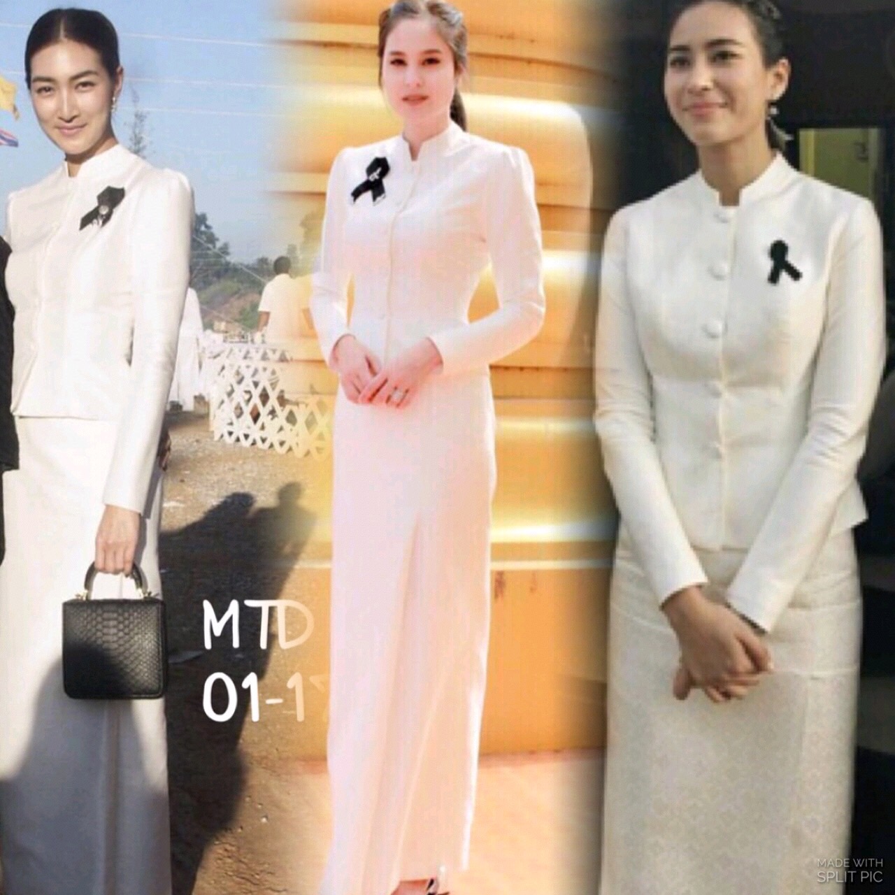 พร้อมส่ง ชุดจิตรลดา สีขาวครีม แบบคุณขวัญใส่ ( *เฉพาะไซส์ L )