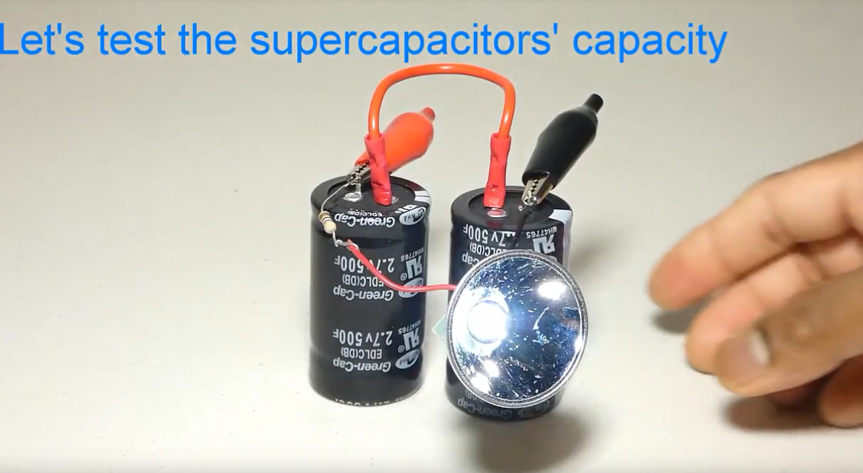 EA02 ซุปเปอร์คาปาซิเตอร์ 2.7v 500F ยีห่้อ green -cap สำหรับงาน DIY ไฟฟ้า