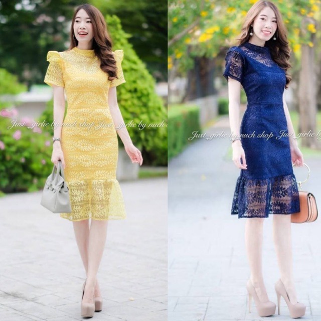 เดรสลูกไม้ใส่ออกงานสวยๆ