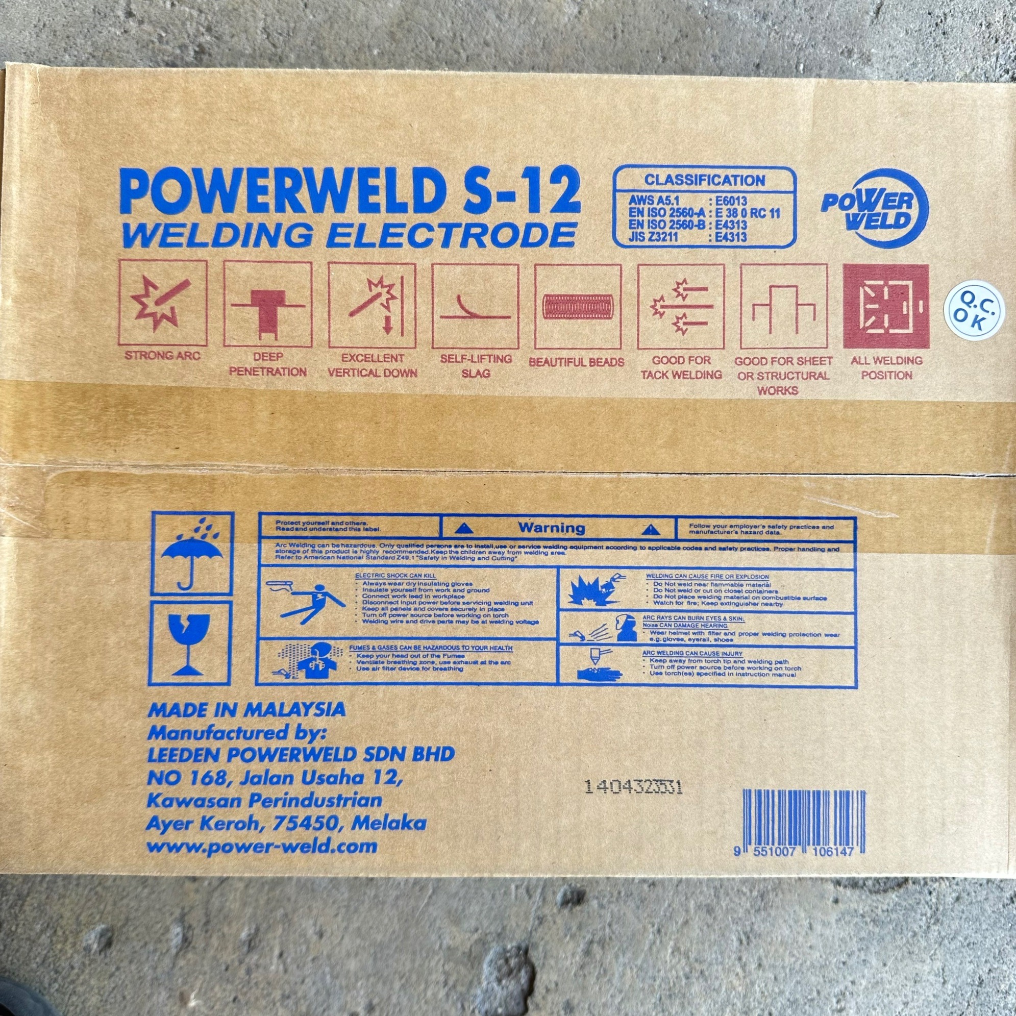 ลวดเชื่อม POWERWELD S-12 ลังละ 20 กก.