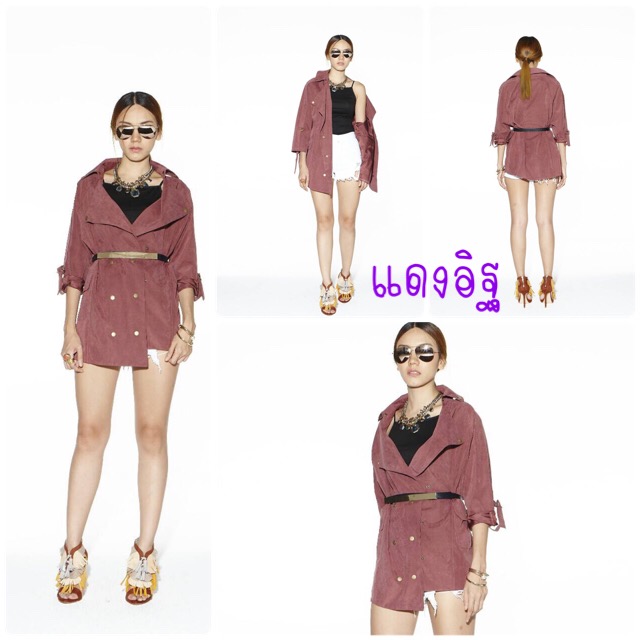 เสื้อแจ็คเก็ตทรงเท่ ผ้าเนื้อกำมะหยี่เนื้อบาง