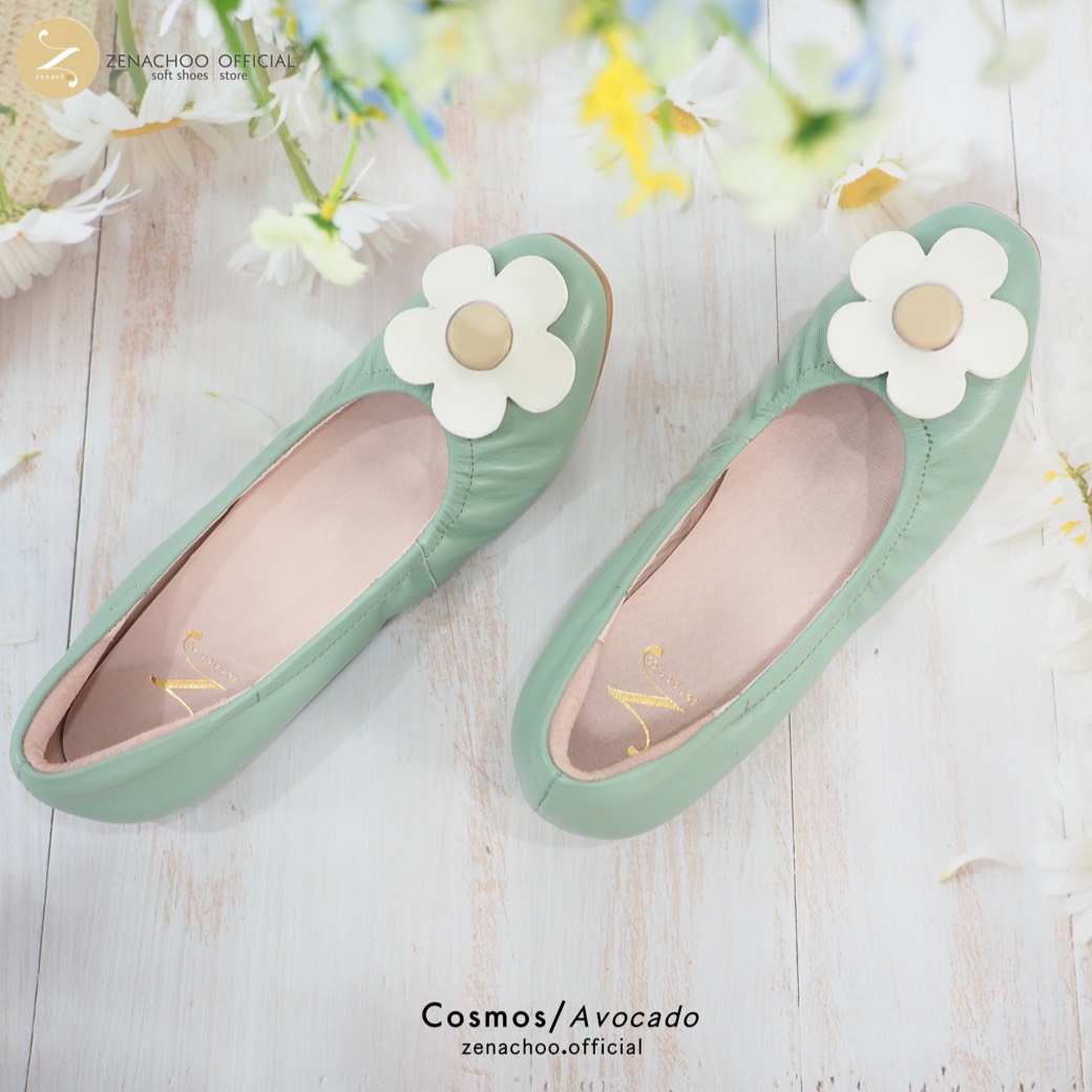 ทรงปกติ เท้ากว้างบวก 1 ไซส์ สินค้าลดราคา ไม่รับเปลี่ยน-คืน ทุกกรณึ Zenachoo รุ่น cosmos เสริมส้นด้านใน 1.3 นิ้ว รองเท้าหนังแกะ