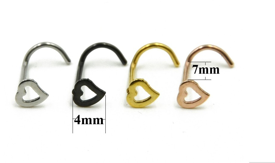 “เช็คสินค้าทัก line ก่อนโอนนะคะ” จิวจมูกไทเทเนี่ยม 100% สำหรับผิวแพ้ง่าย Nose ตะขอ/ฉาก หัวใจ_TCT21