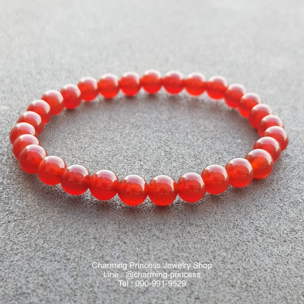 Carnelian คาร์เนเลียน 6 มม เทวีแห่งความอุดมสมบูรณ์ ช่วยเรื่องการเงินและสุขภาพ หินเสริมดวงปีมะแม