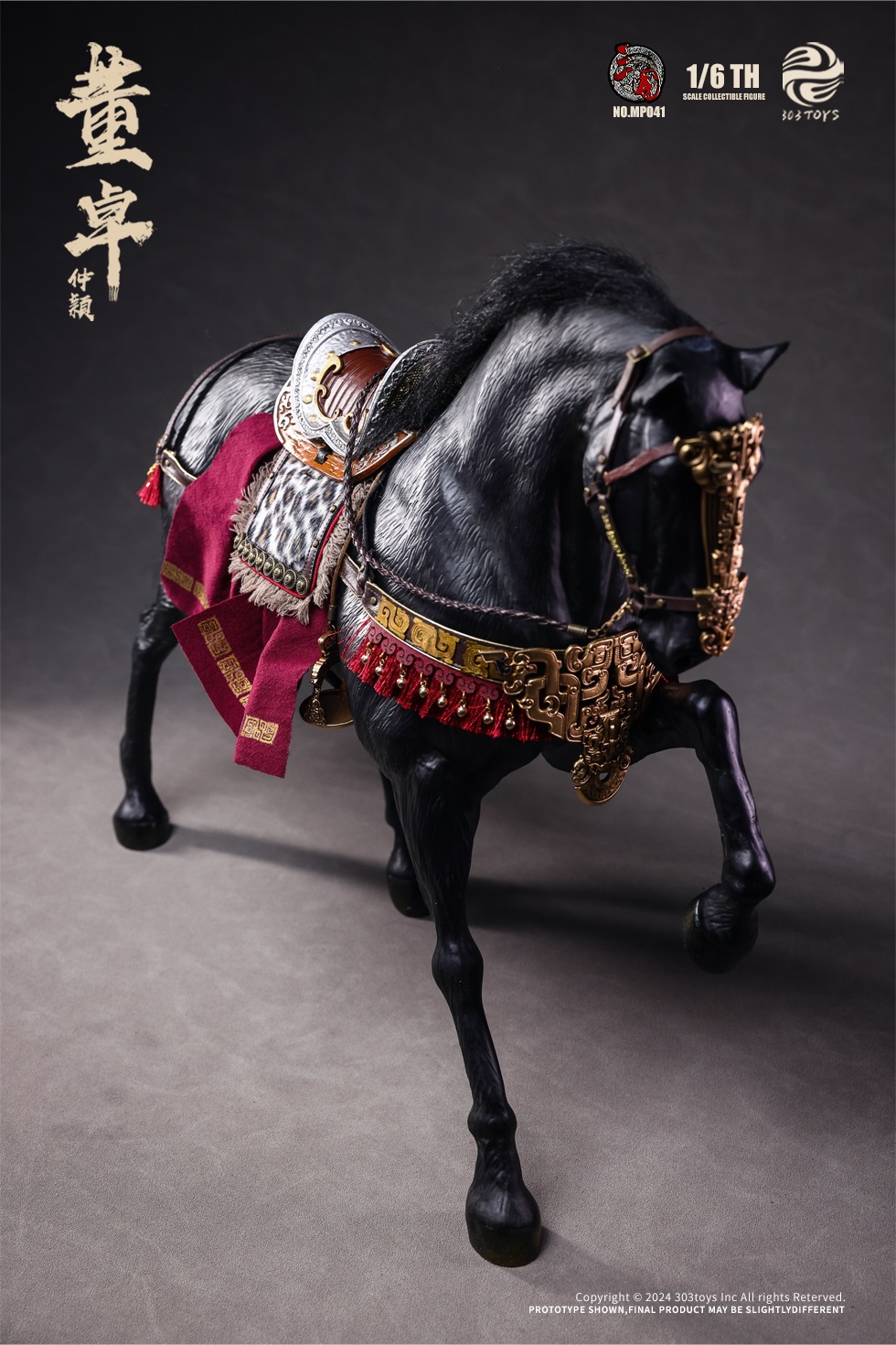 303TOYS MP040 + MP041 THREE KINGDOMS SERIES: DONG ZHUO ZHONGYING - MARQUIS OF MEI (EXCLUSIVE COPPER EDITION) + WARHORSE OF DONG ZHUO