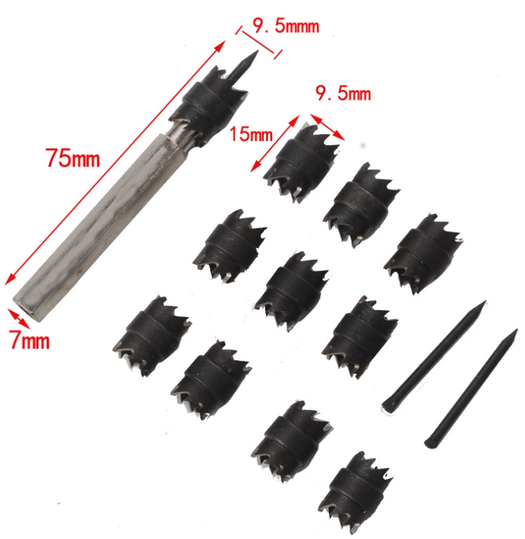 DK03 ชุดดอกเจาะรอยอาร์ค ชุดใหญ่ 8-9.5 มิล เกรดสูง