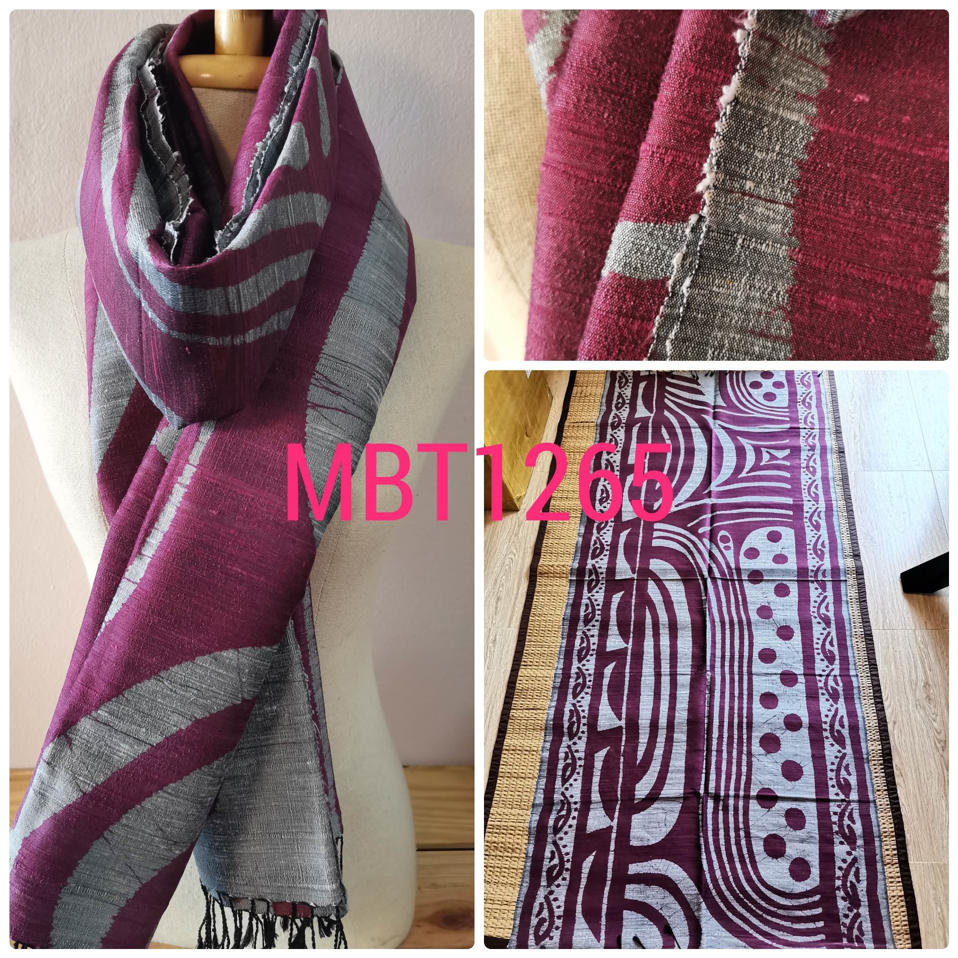 ผ้าพันคอ-คลุมไหล่ไหมแท้ทอมือ ลายบาติก Handmade