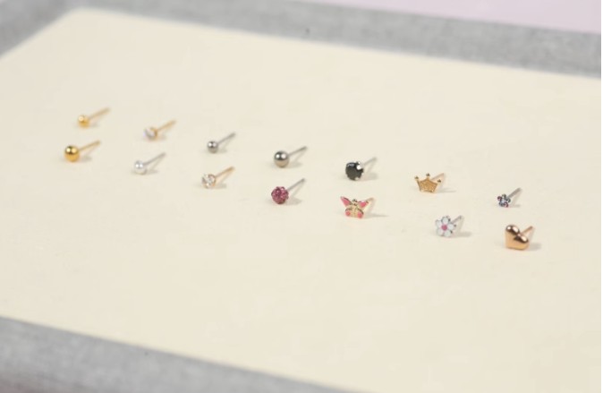 (สำหรับเจาะที่ร้านเท่านั้น)Inverness ต่างหูสำหรับผิวแพ้ง่าย ทอง14K_Diamond gold ก้านปกติ_IN73E/NP