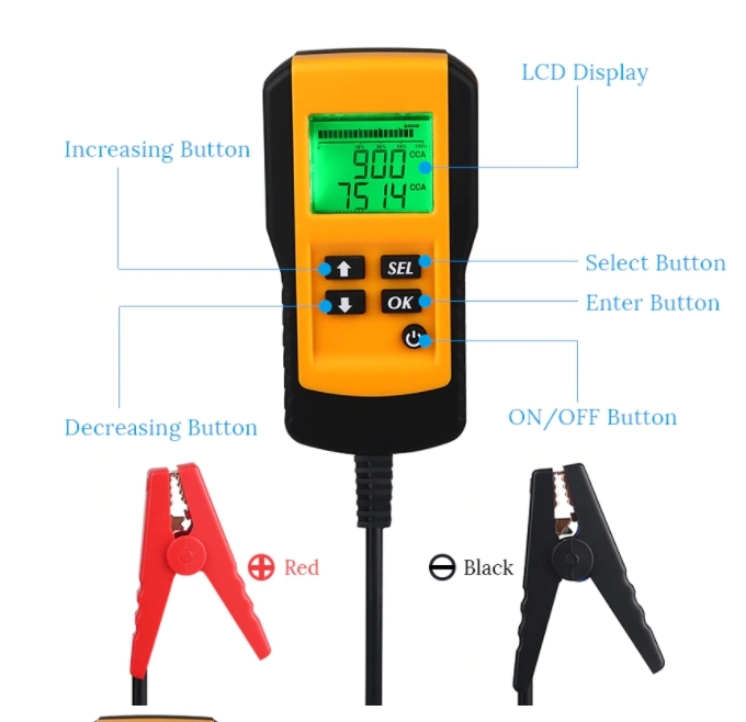 ADE07 เครื่องวัดประสิทธิภาพแบตเตอรี่ 12V แบตน้ำกรด กึ่งแห้ง แบตเจล