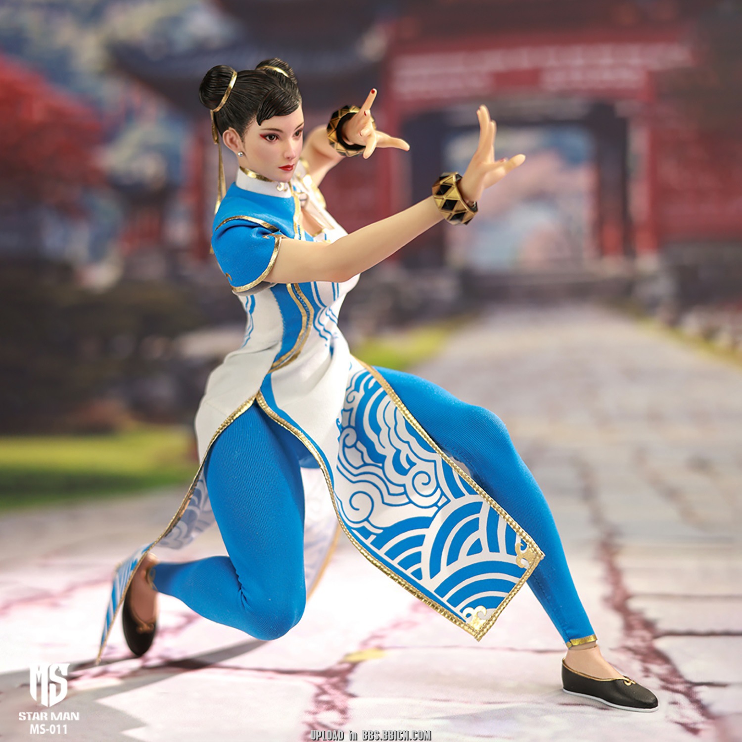 STAR MAN MS-011 Female Fighter Chun-li (Blue Cloud Patterned White Cheongsam Version)