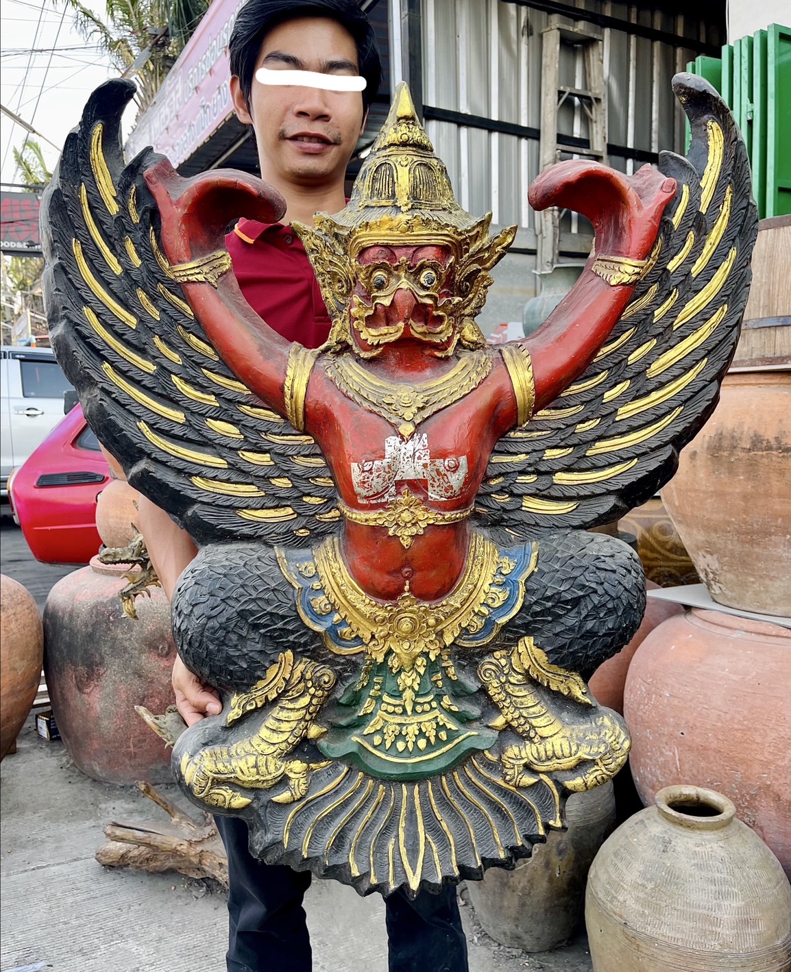 พญาครุฑ ครุฑศาลเก่า พญาครุฑแขวนผนัง ขนาด80ซม