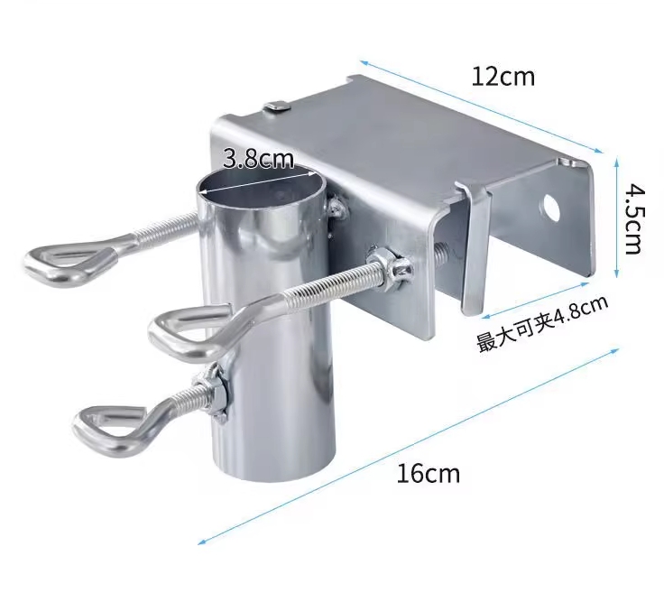 OT158 ตัวยึดร่มติด รถเข็น กระบะรถบรรทุกเล็ก ยึดเหล้กกล่อง 1 "1/2"