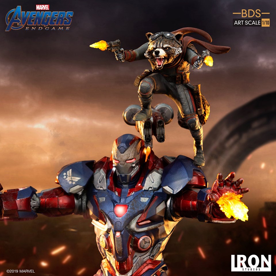 Iron Studios BDS Art Scale 1/10 Avengers: Endgame - Iron Patriot & Rocket