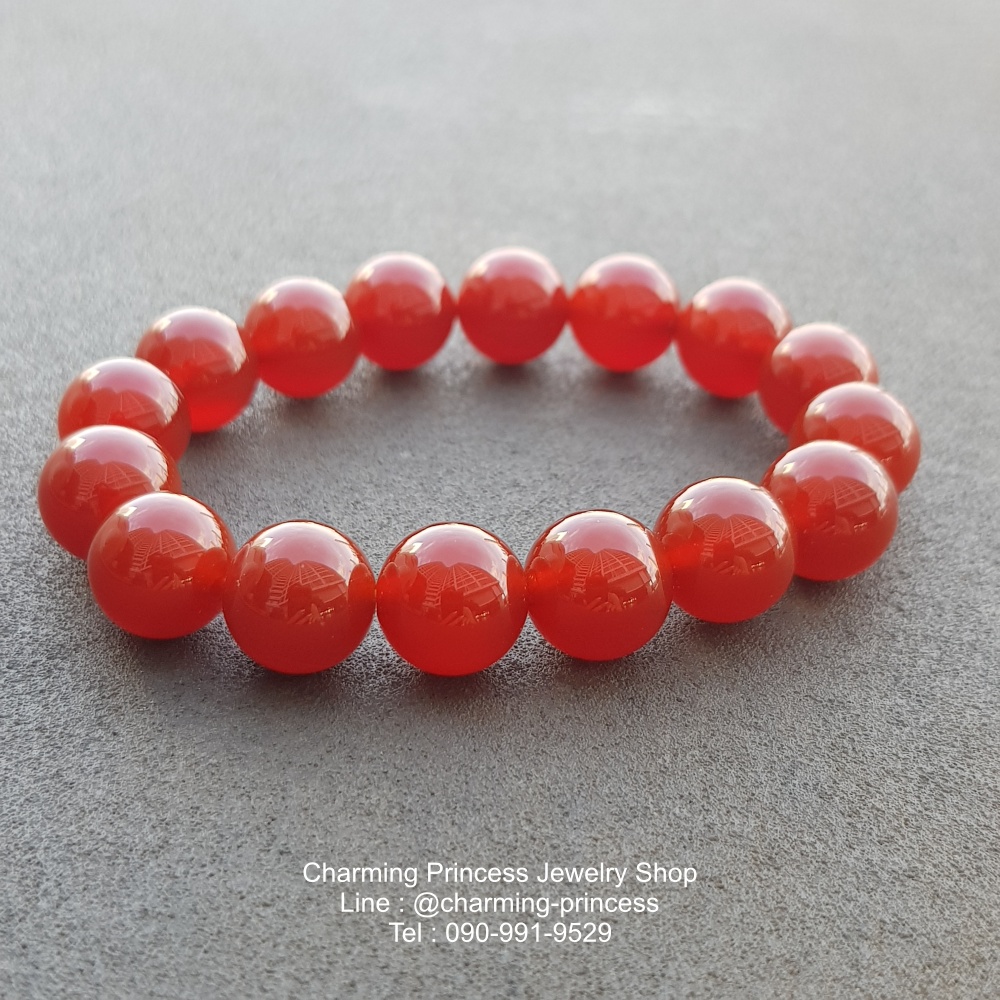 Carnelian คาร์เนเลียน คาเรเนียน 12 มม เทวีแห่งความอุดมสมบูรณ์ ช่วยเรื่องการเงินและสุขภาพ