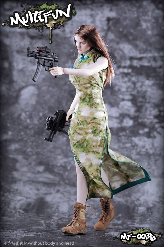 MULTIFUN MF-003A ,B ,D 1/6 Camouflage Cheongsam Set