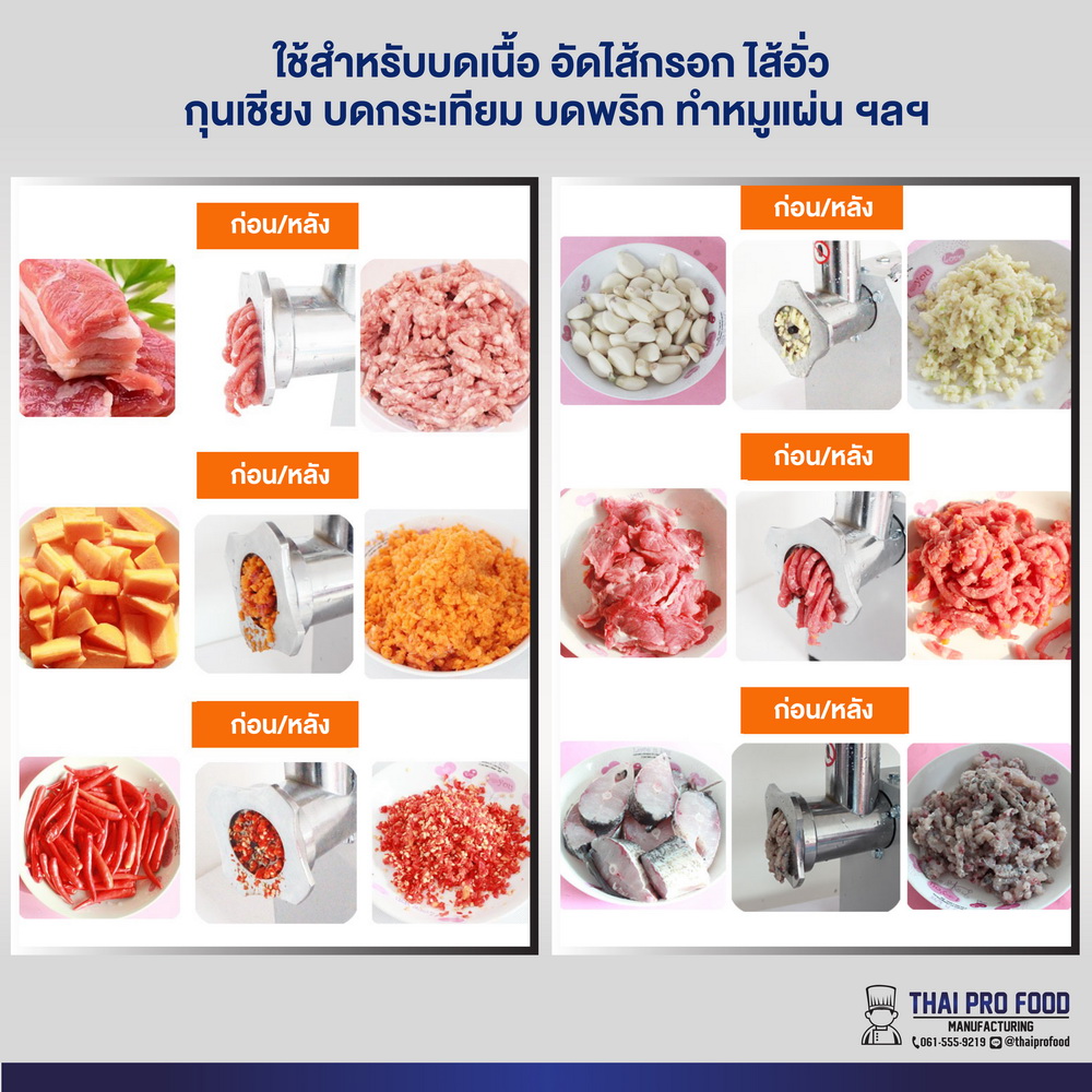 เครื่องบดเนื้อ รุ่น TK-M12 เบอร์ 12 (ชุดหัวบดสเเตนเลส)