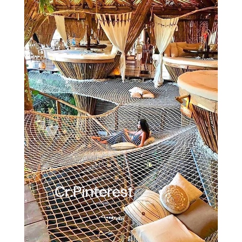 รุ่นบาหลี เปลตาข่ายคาเฟ่ เปลตาข่ายรีสอร์ท แข็งแรง ทนทาน รับรับน้ำหนักได้มาก ใช้งานกลางแจ้งได้ยาวนาน