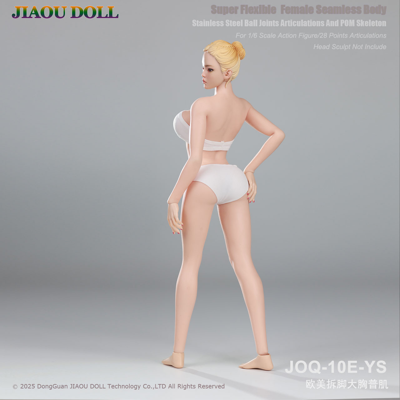 JIAOUDOLL JOQ-10E 1/6 Super Flexible Female Seamless Body Detachable Feet Lager Breasts Without Head