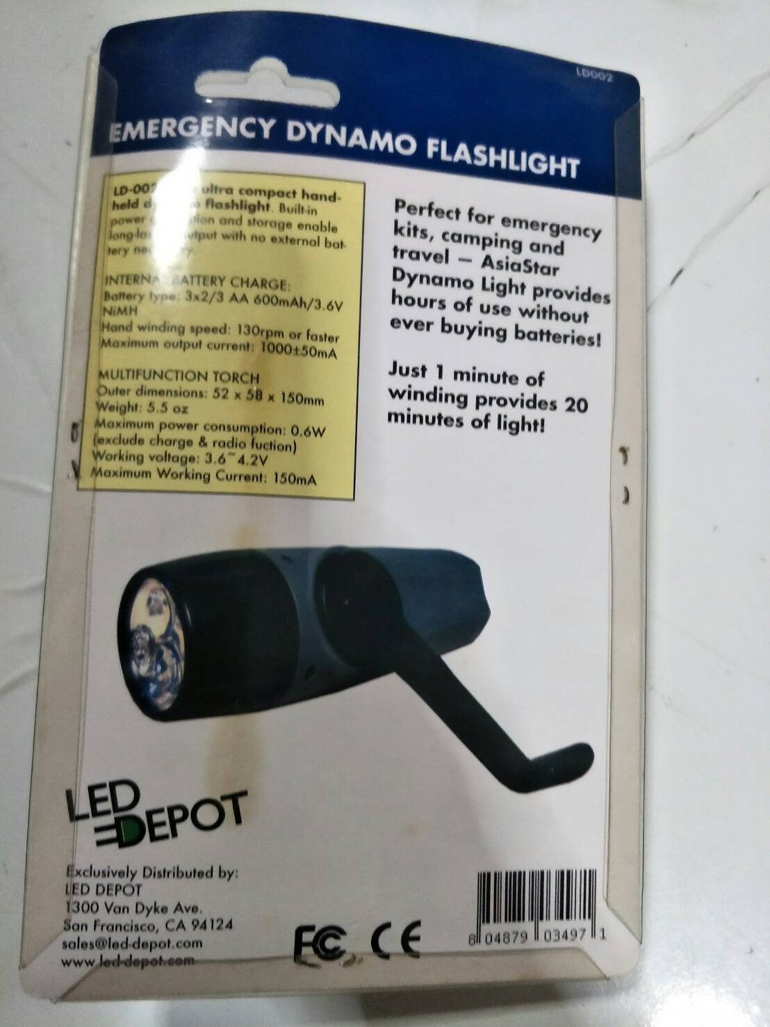 OT86 ไฟฉายมือหมุนพกพา ไม่ใช้แบต สำหรับ เดินป่า ติดรถ