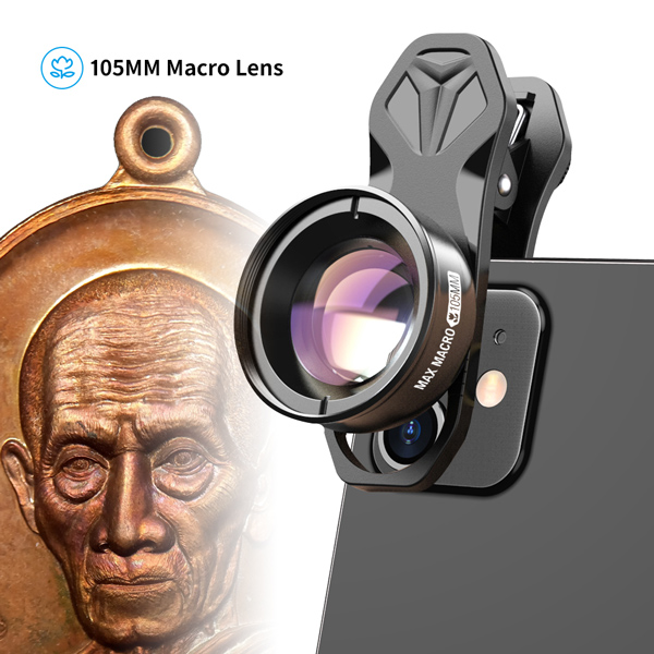 เลนส์มือถือ เลนส์มาโคร Max Macro 105 mm ซูมถ่ายพระเครื่อง คิ้ว ขนตา เล็บมือ ดอกไม้ แมลง ถ่ายวิดีโอได้