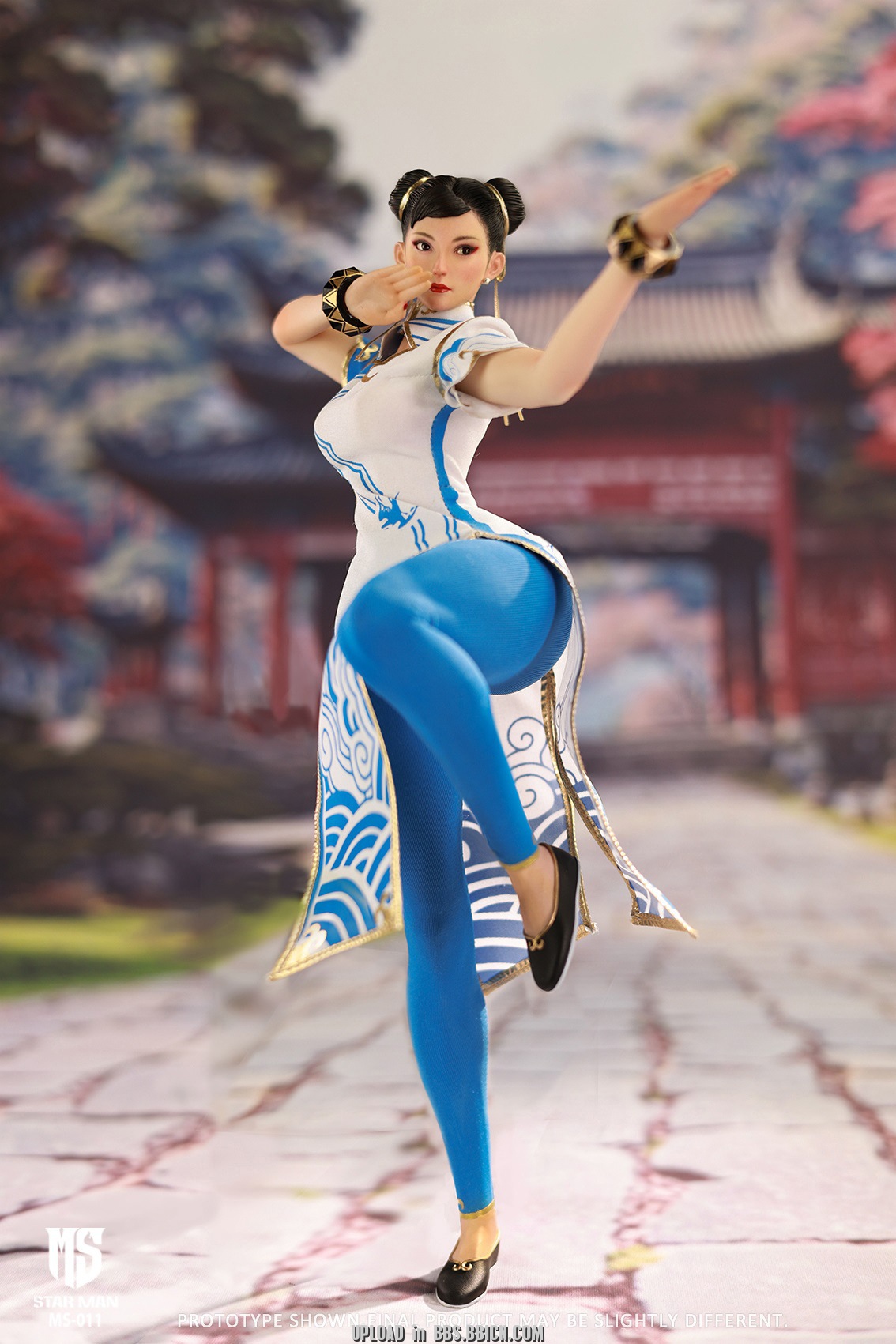 STAR MAN MS-011 Female Fighter Chun-li (Blue Cloud Patterned White Cheongsam Version)