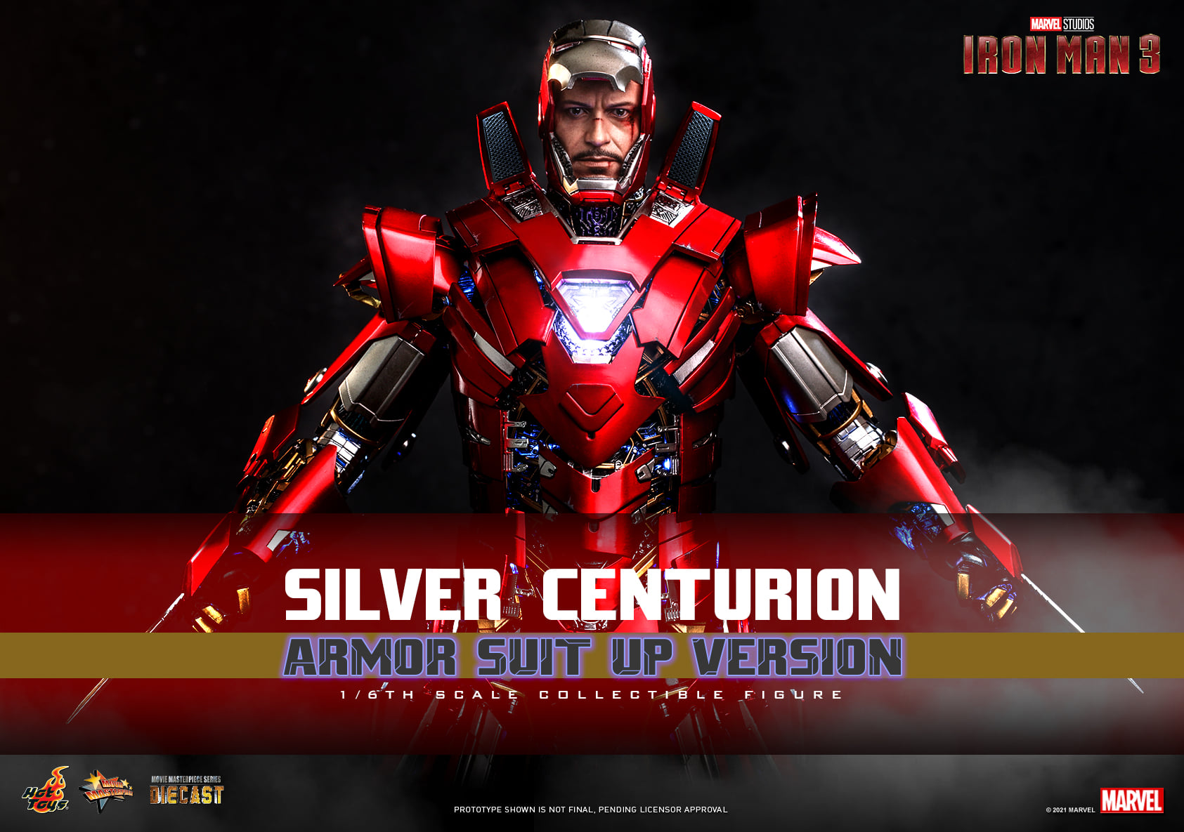 Hot Toys MMS618D43 1/6 Iron Man 3 - Silver Centurion (Armor Suit Up Version)