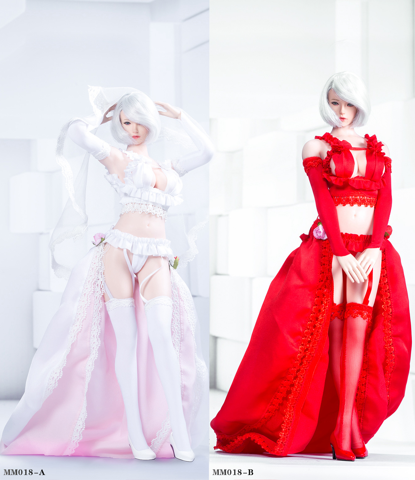 Manmodel MM018-B Two-dimensional sexy flower wedding suit (Red)