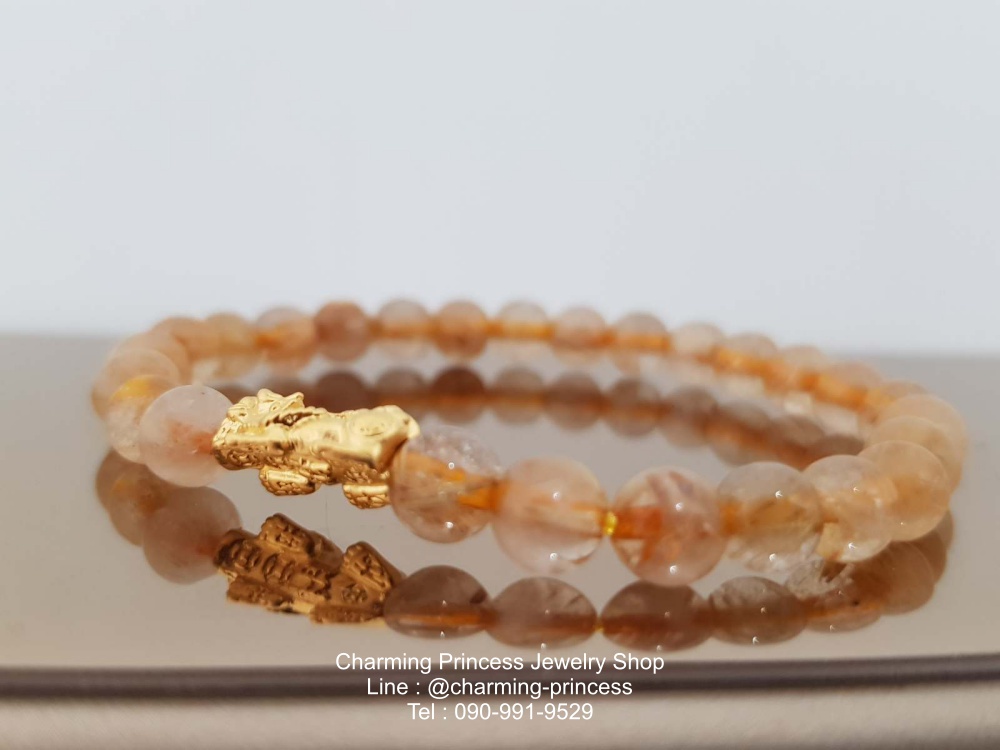 ไหมทอง 6 มม ปี่เซี๊ยะ ทองคำแท้ 99.99%