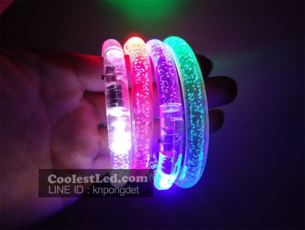 กำไลข้อมือเรืองแสง มีไฟ LED กระพริบ ลายฟองอากาศ แบบเปลี่ยนถ่านได้