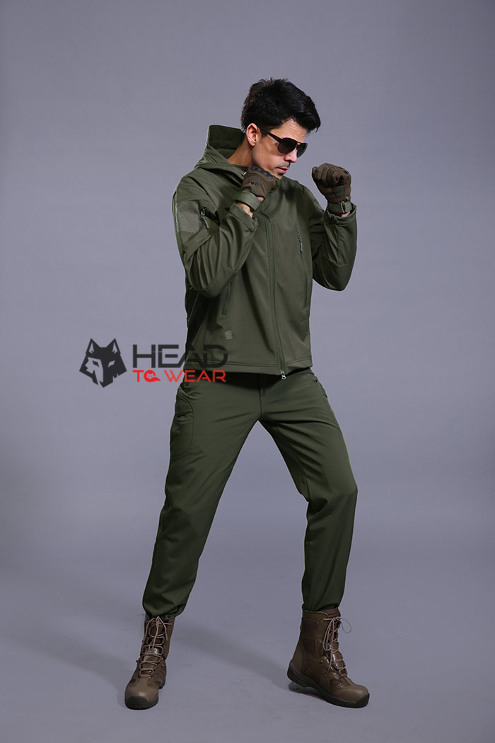เสื้อแจ็คเก็ต Tactical กันน้ำ : สีเขียว Green รหัส JT003