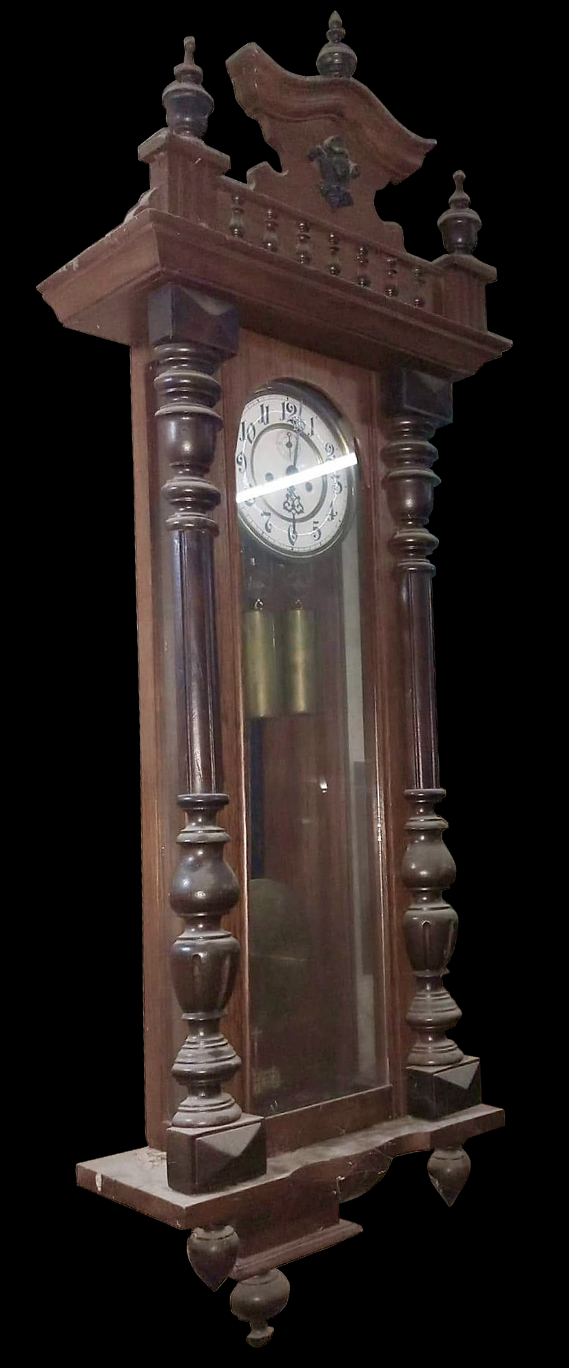 นาฬิกาไหมซอ GB เยอรมัน หน้าปัดกระเบื้อง นาฬิกาไหมซอสองถ่วง