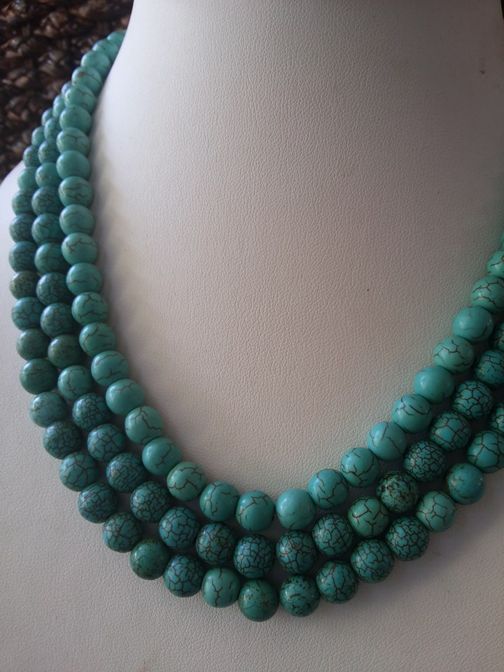 **สินค้าหมด**สร้อยคอเทอร์ควอยซ์ Turquoise ขนาด 8 มิล