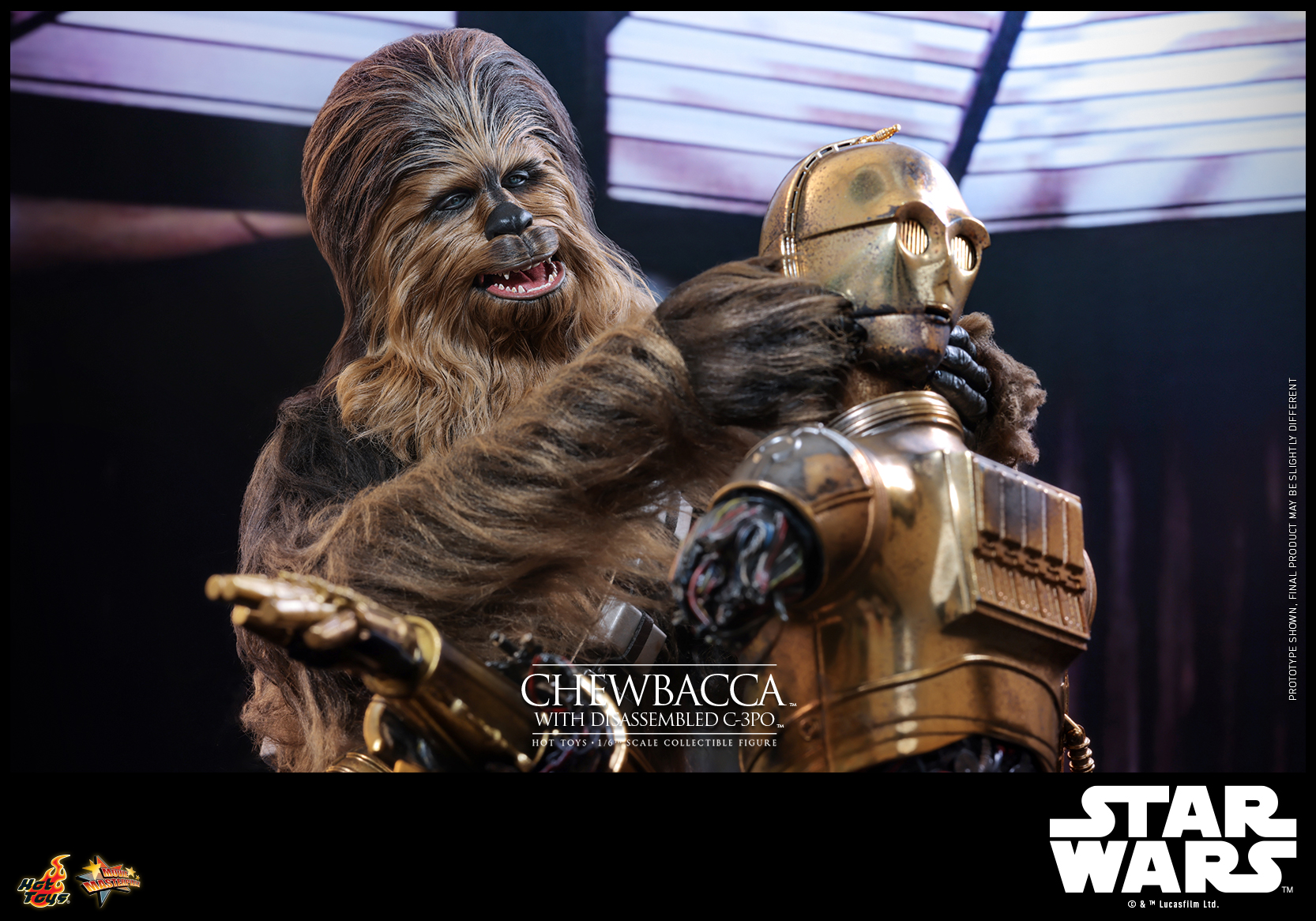 Hot Toys MMS766 Star Wars Episode V: The Empire Strikes Back - Chewbacca with Disassembled C-3PO