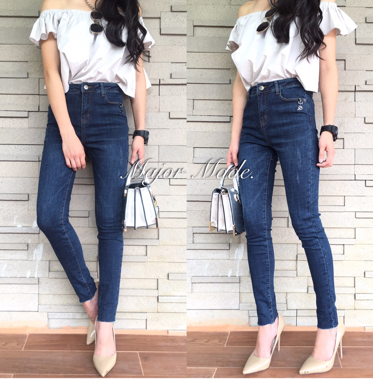 กางเกงยีนส์ทรงสวย ผ้าดี๊ดี มีเพร้อมส่ง Size:L เท่านั้นค่ะ