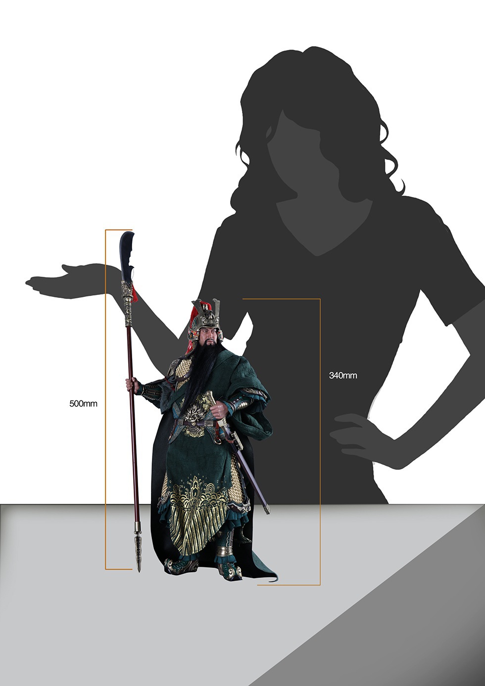 303TOYS MP009 + MP010 1/6 THREE KINGDOMS - MARQUIS GUAN YU YUNCHANG, GOD OF WAR (EXCLUSIVE COPPER VERSION) + RED RABBIT, THE STEED OF GUAN YU