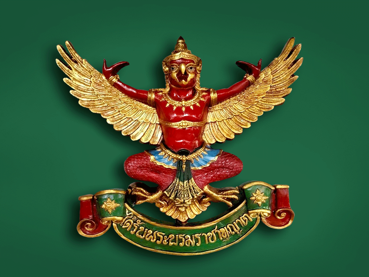 ครุฑโลหะ ปีกกว้าง50ซม พญาครุฑหน้าเทพ Thai Garuda ครุฑตราตั้ง