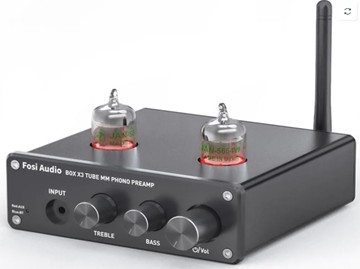 Fosi Audio BOX X3 Bluetooth Vacuum Tube MM Phono Preamplifier GE5654 x2 อัพเกรดหลอดแก้ว ปรับเบส แหลม ได้ ประกันศูนย์ไทย