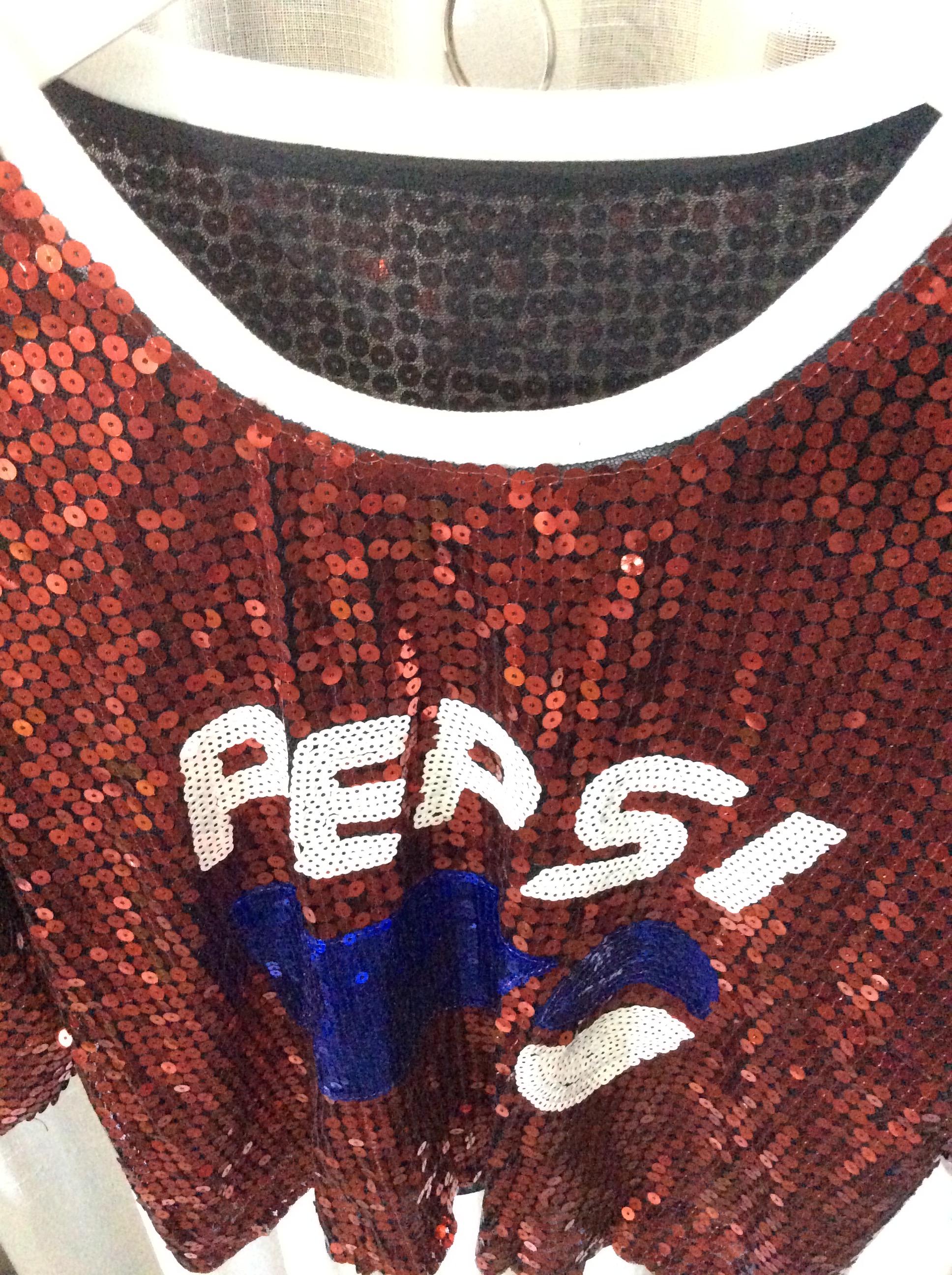 เสื้อลายPEPSIปักเลื่อม เสื้อยืดปักเลื่อมทรงOversize