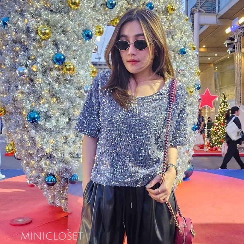 เสื้อปักเลื่อมวิ้งๆ ทรงOversize