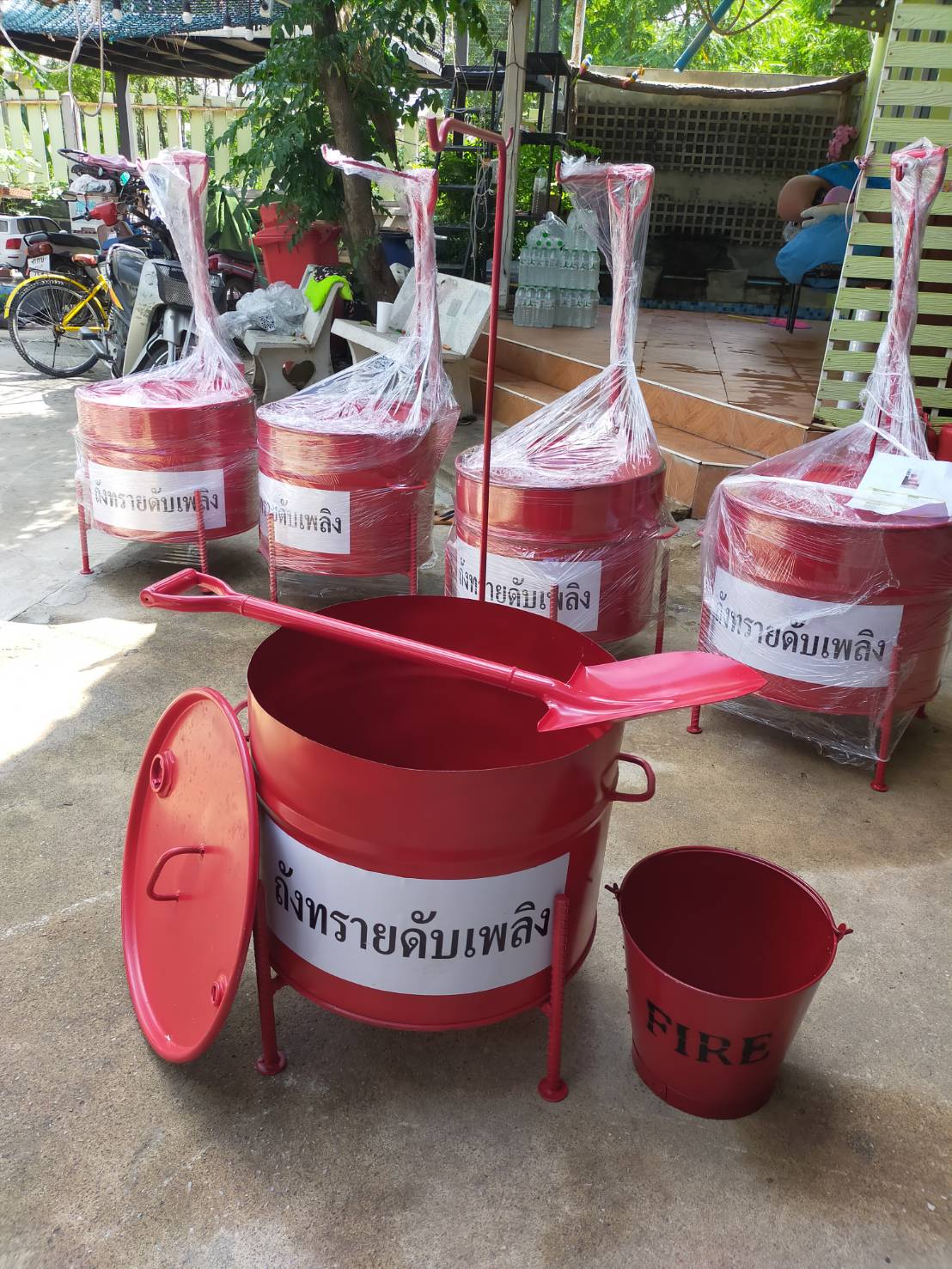 ถังทรายดับเพลิง Fire ฺBucket อุปกรณ์ประกอบการขอ อย.