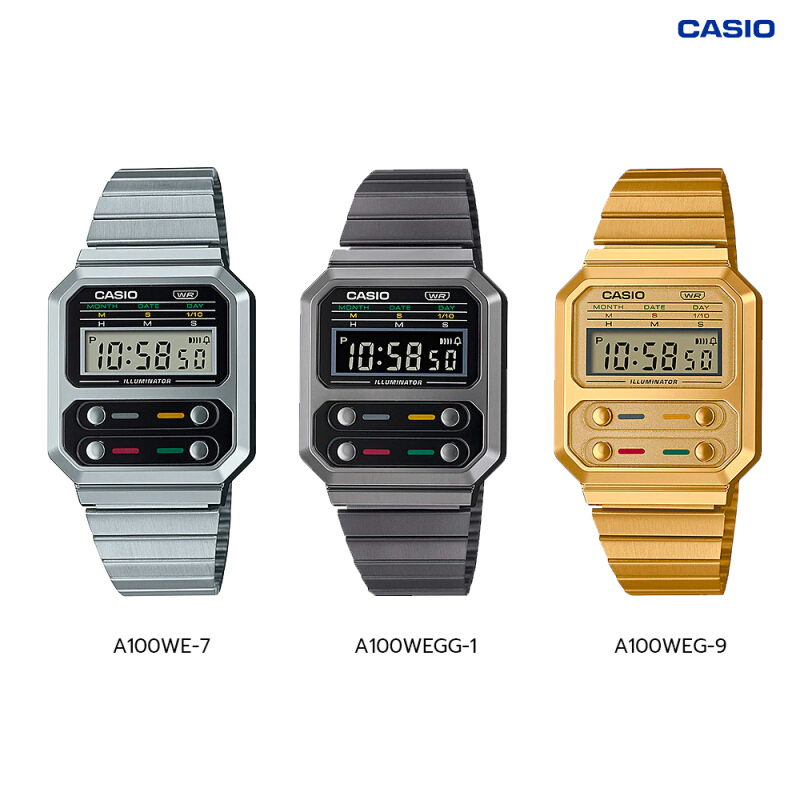 นาฬิกา CASIO RETRO SERIES A100 รุ่น A100WEGG-1A2 / A100WEG-9A / A100WEGG-1A / A100WEFG-9