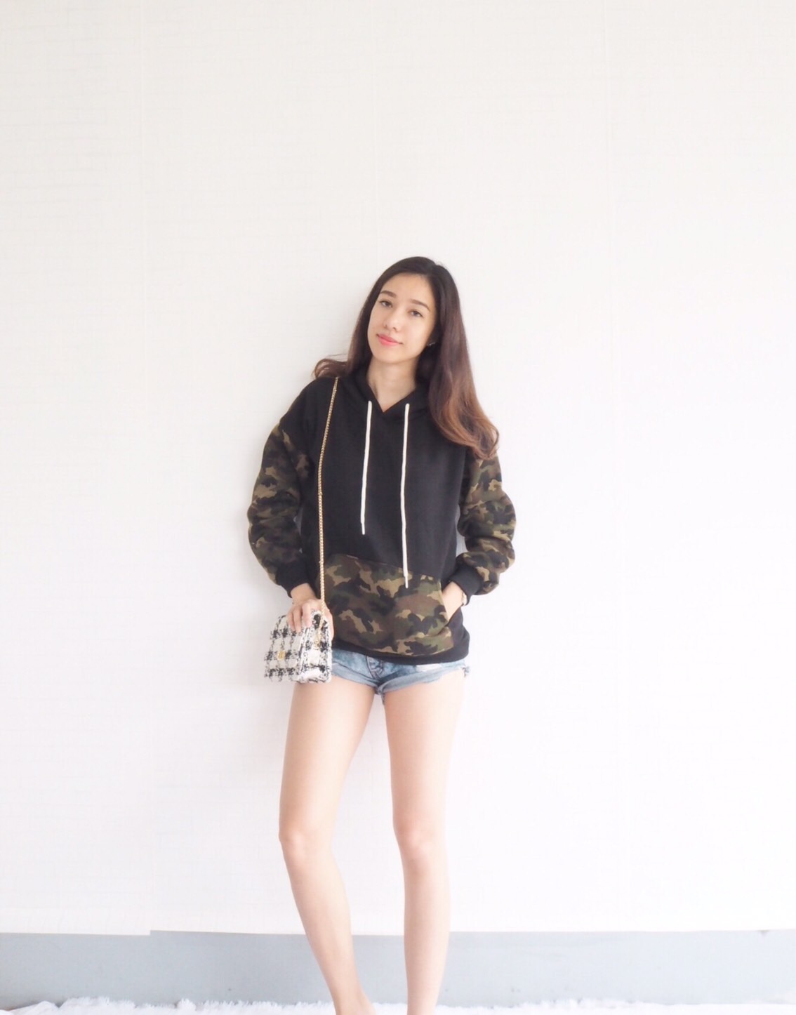 เสื้อกันหนาวมีฮู้ด เสื้อลายทหาร