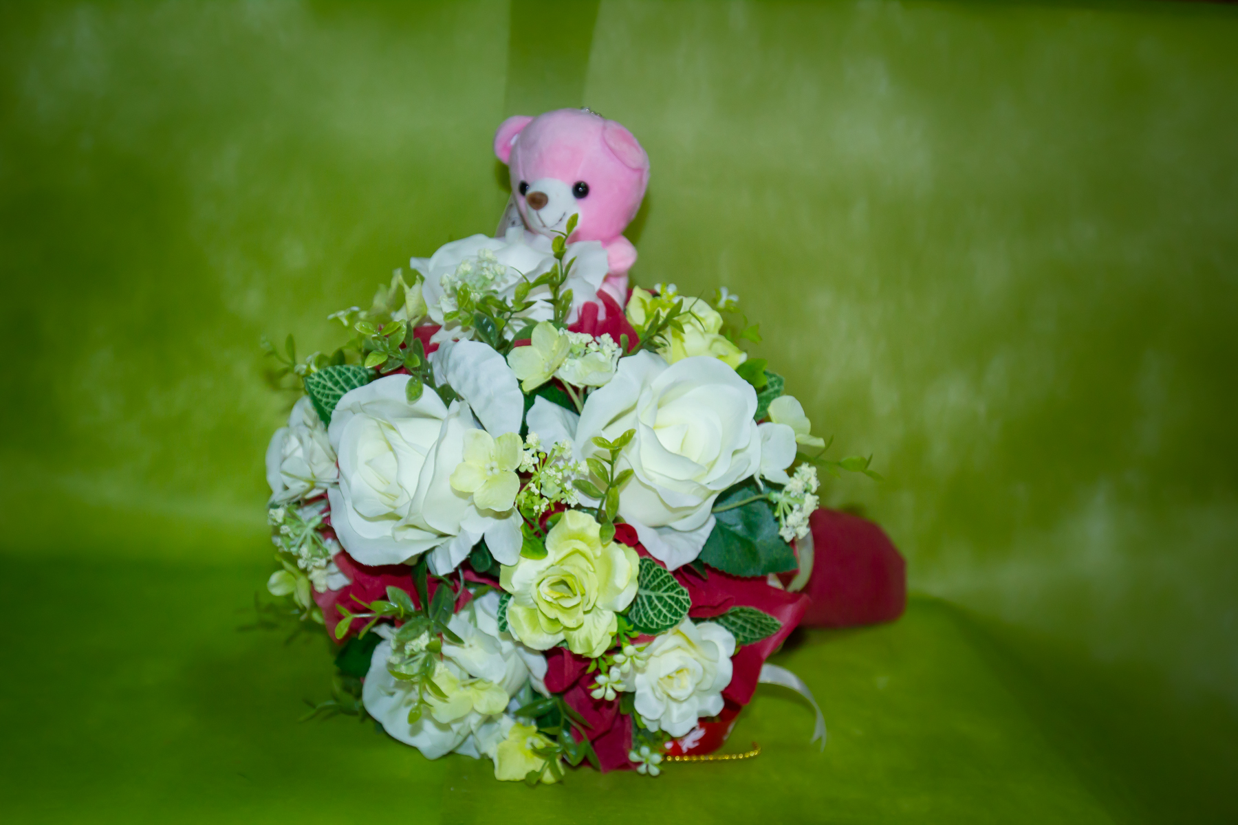 ช่อดอกไม้แห้ง ดอกกุหลาบคละสี